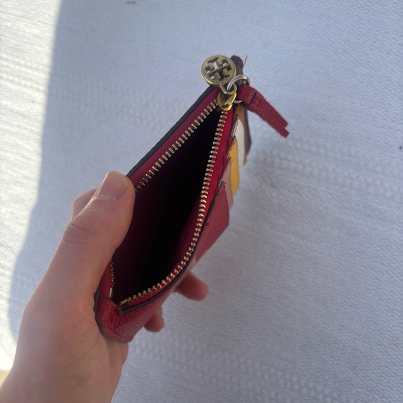 Tory Burch Red Leather Card Holder - Picture 5 of 7